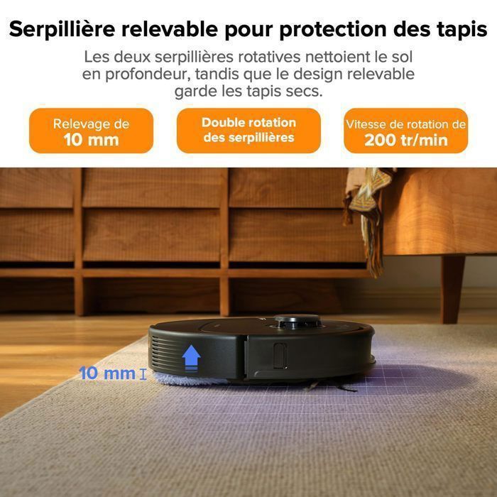 Roborock Qrevo Pro Aspirador e Mop Robô, com limpeza a vapor a 60°C, versão atualizada do Qrevo S/S7 Max Ultra, limpeza com água quente.