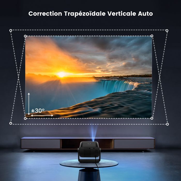 Mini Projector, 18000 Lumens Portable WiFi Bluetooth Full HD Projector Supports 1080P WiFi6 Home Cinema Projector