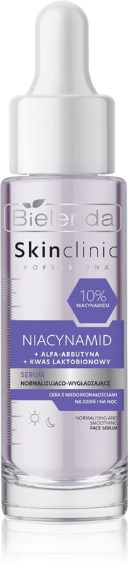 „Bielenda Skin Clinic Professional“ niacinamido lyginamasis serumas, mažinantis odos trūkumus.