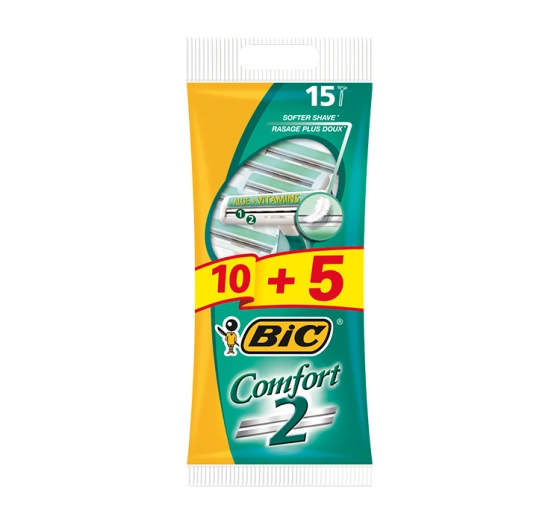 BIC Comfort 2 jednorazowe maszynki do golenia dla mężczyzn 15 sztuk