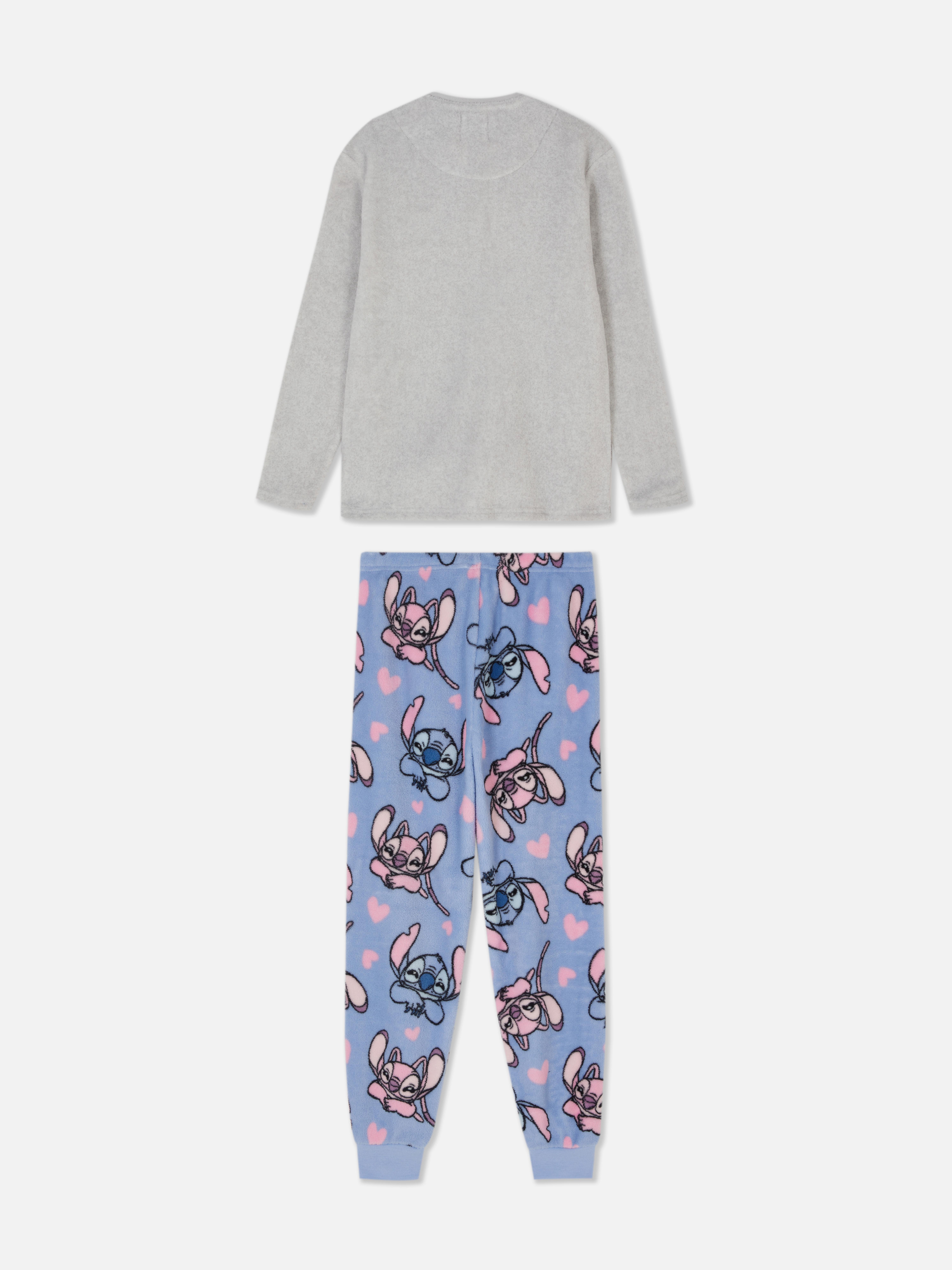 Pyjama voor meisjes Disney's Stitch & Angel Stitch- en Angel-pyjama met top met lange mouwen en broek met boorden