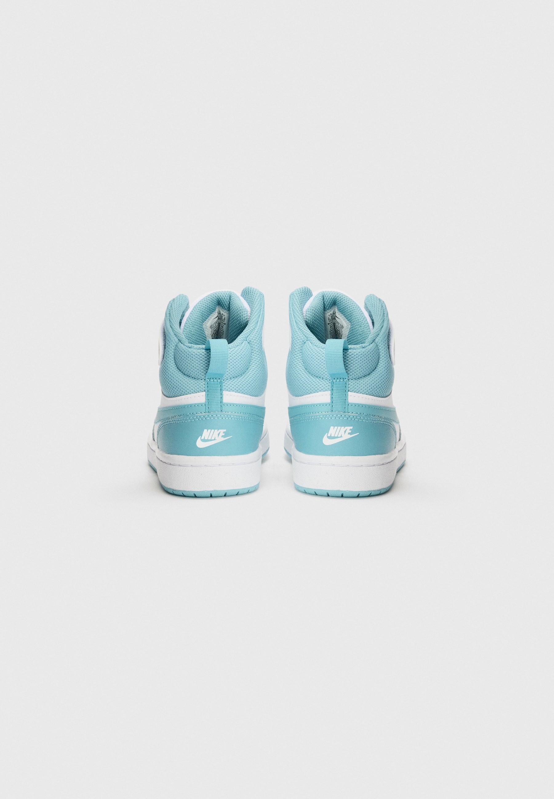 Nike Sportswear COURT BOROUGH MID UNISEX - Hoge sneakers - wit/denim turkoois