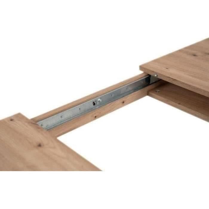 Uitschuifbare tafel - TOLOSA 80A - Ambachtelijk eikenhout/zwarte afwerking - Rechthoekig - Geschikt voor 6/8 personen - 100-150 x 75 x 80 cm
