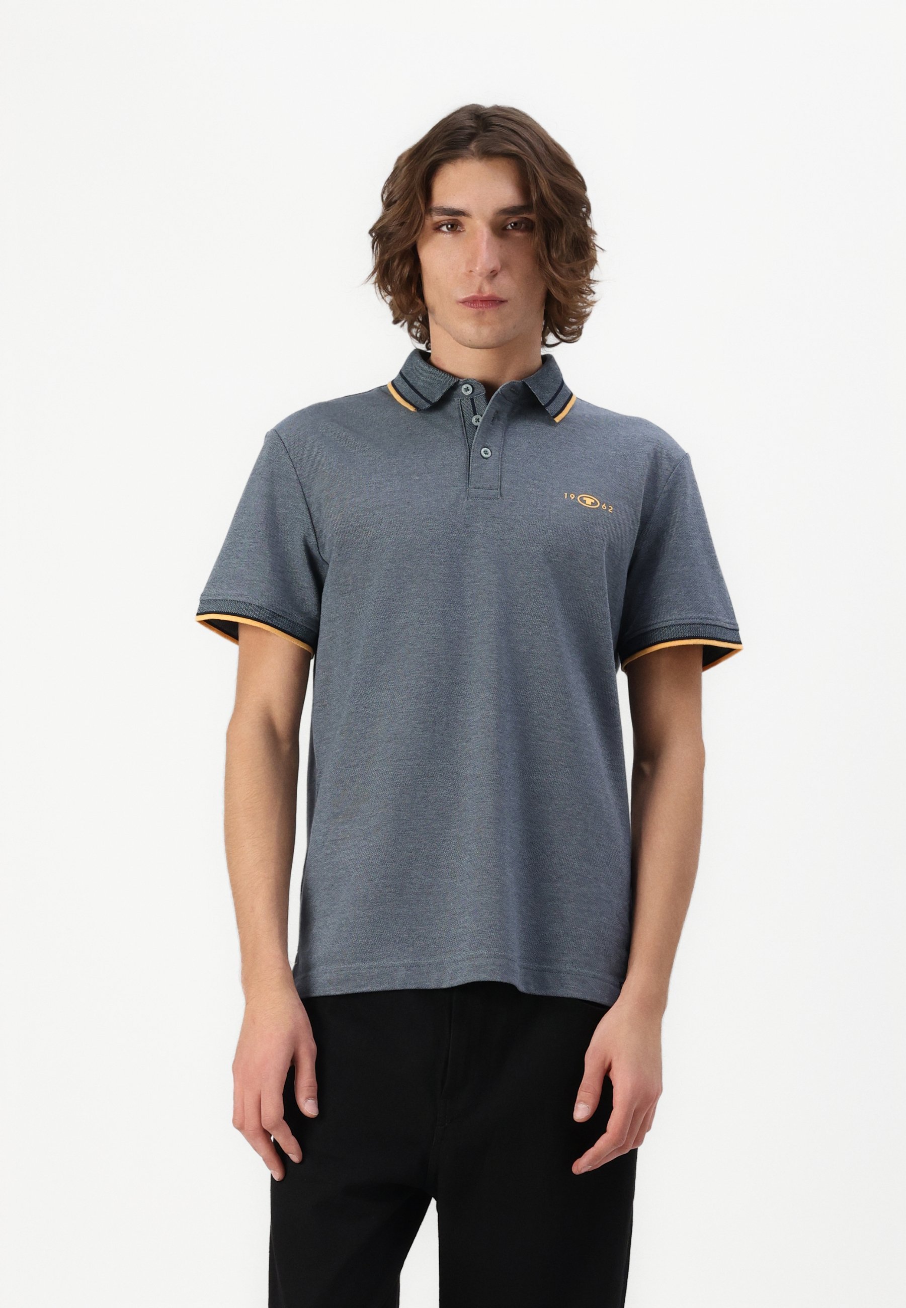 TOM TAILOR Poloshirt - marineblauw/grijs mintgroen