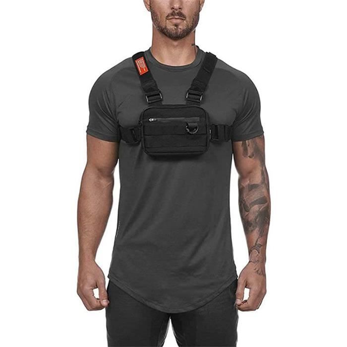 Sac De Poitrine, Sac De Sport Multifonctionnel Pour Ours, Sac D'Alpinisme, Sac De Téléphone Portable, Sac De Sport (Noir)