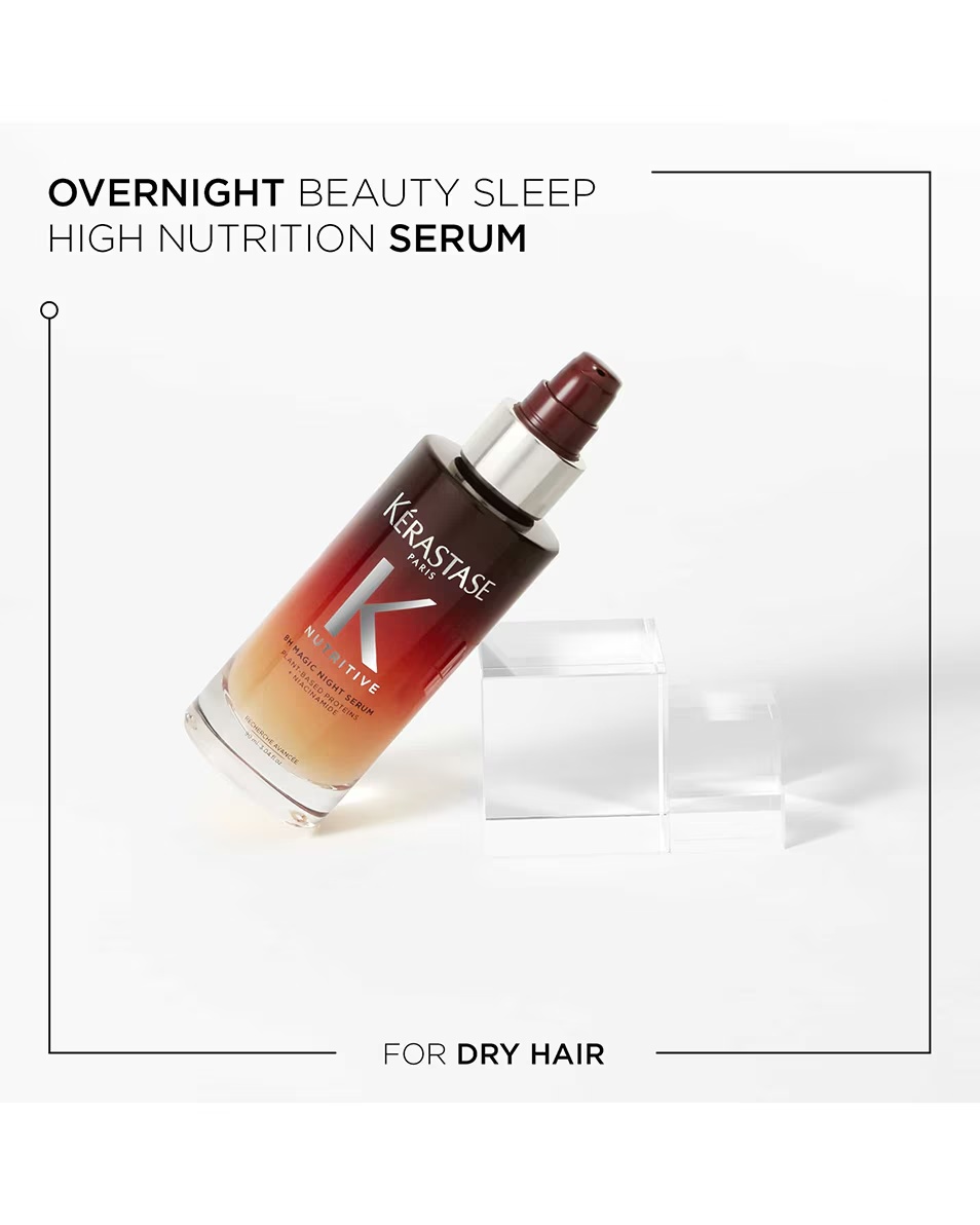 KÉRASTASE Nutritive 8h Magic Night Serum Θρεπτικός, επανορθωτικός ορός νύχτας χωρίς ξέβγαλμα για ξηρά μαλλιά