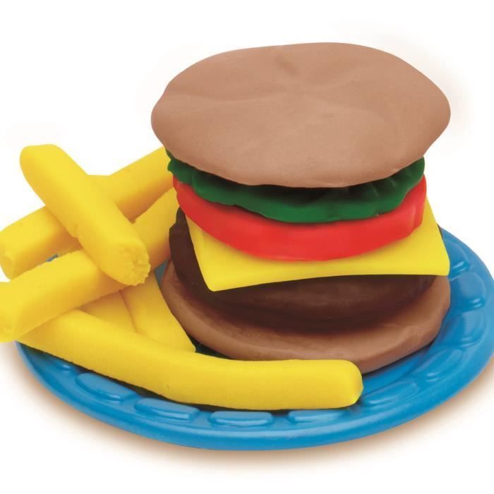 Play-Doh Burger Party, Set di plastilina Play-Doh per creare hamburger e hot dog, Età 3+