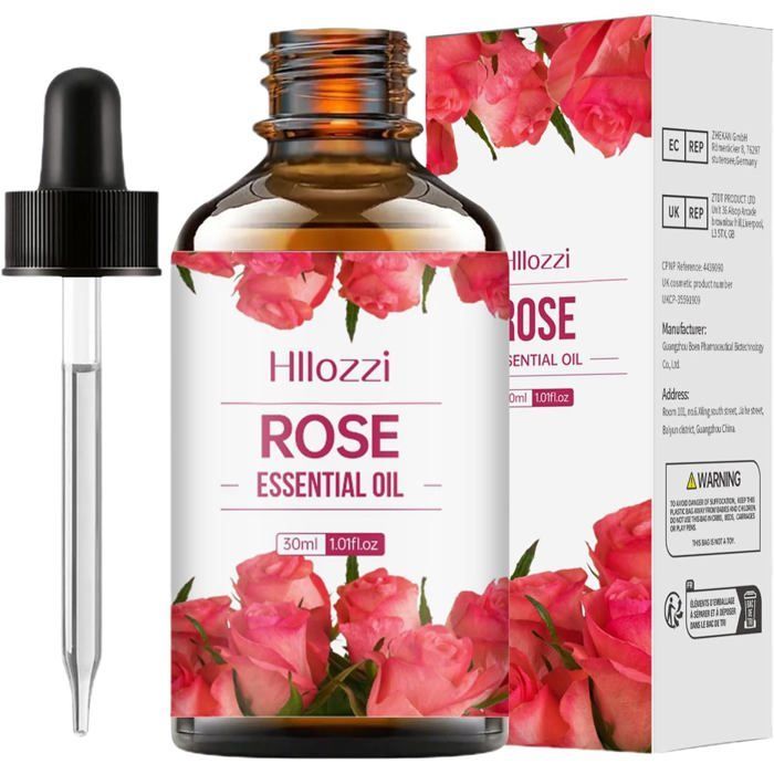 Óleo de rosa para rosto, cabelo e corpo, para aromaterapia e relaxamento (30 ml)