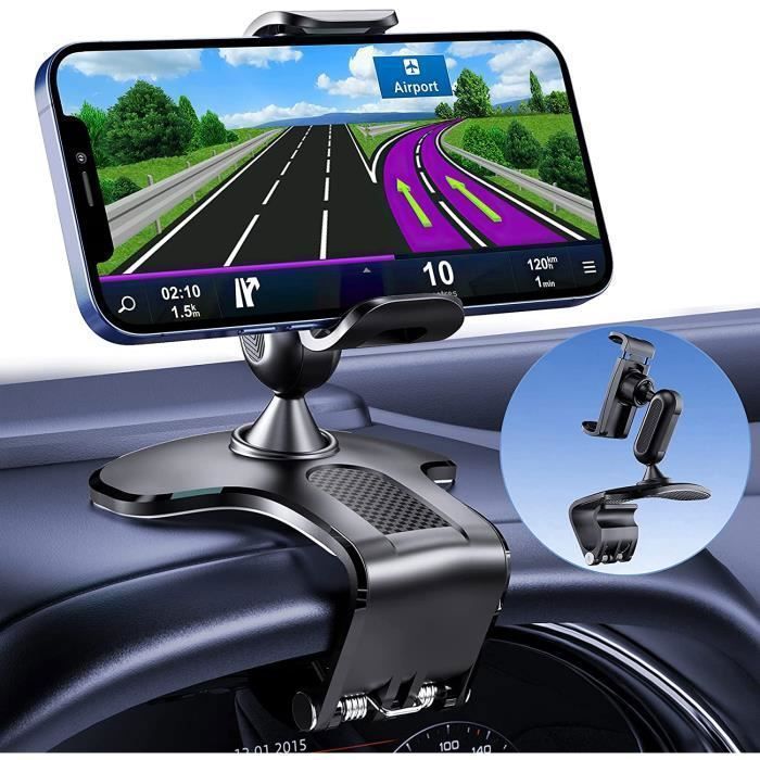 Suporte para celular veicular - LECOO - Universal - Rotação 360° - Compatível com celulares de 4 a 7 polegadas - Preto