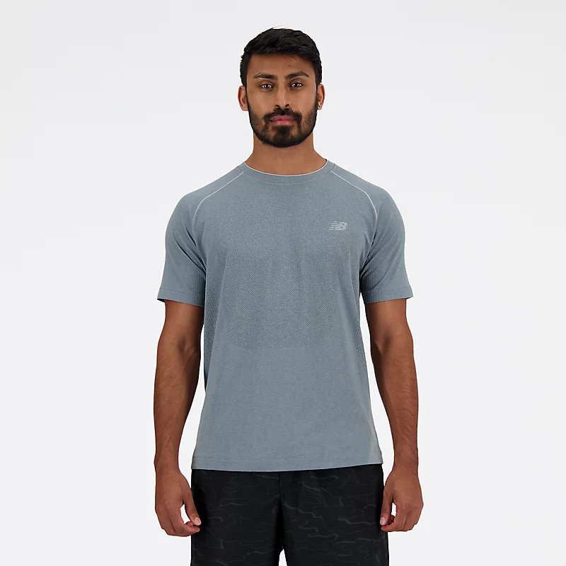 Męska dzianinowa koszulka T-shirt - ATHLETIC GRAY