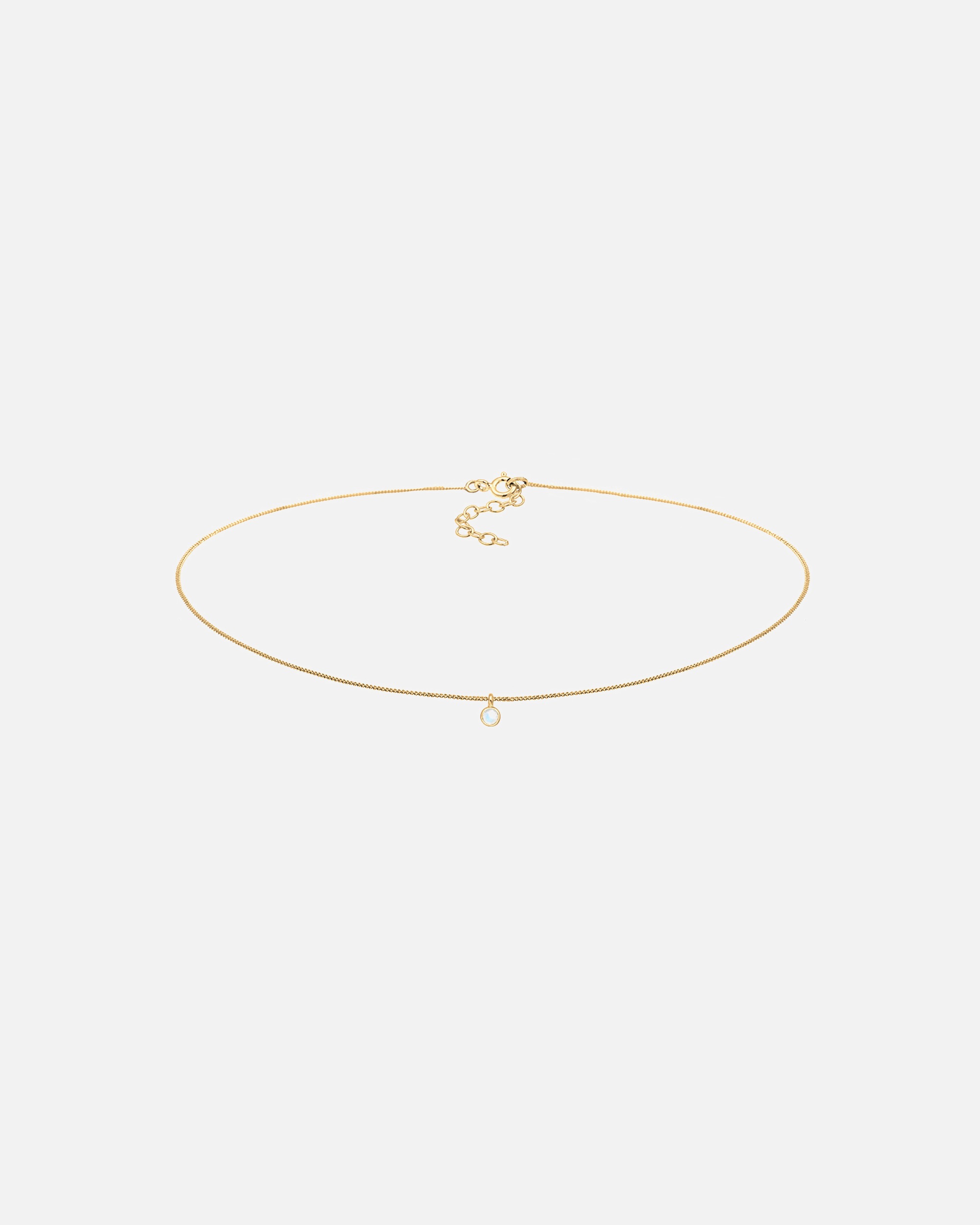 Elli Femmes Choker Pendentif Géo avec Pierre de Lune en Argent Sterling 925
