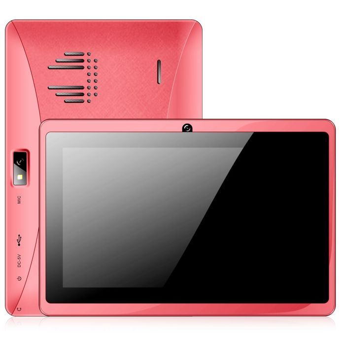 Tablet YONIS da 7 pollici con processore quad-core, Bluetooth, 1 GB di RAM, 8 GB di memoria Android, colore rosa + scheda SD da 4 GB.