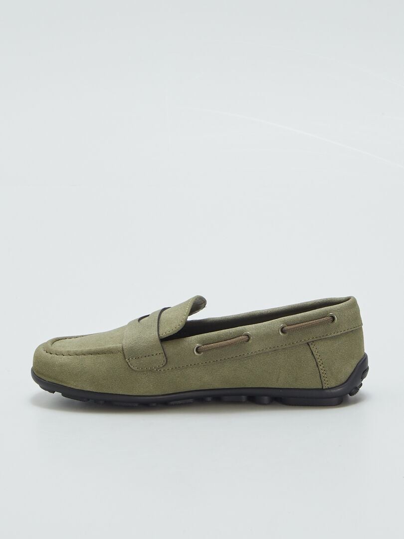 Mocasines de imitación de ante - Caqui