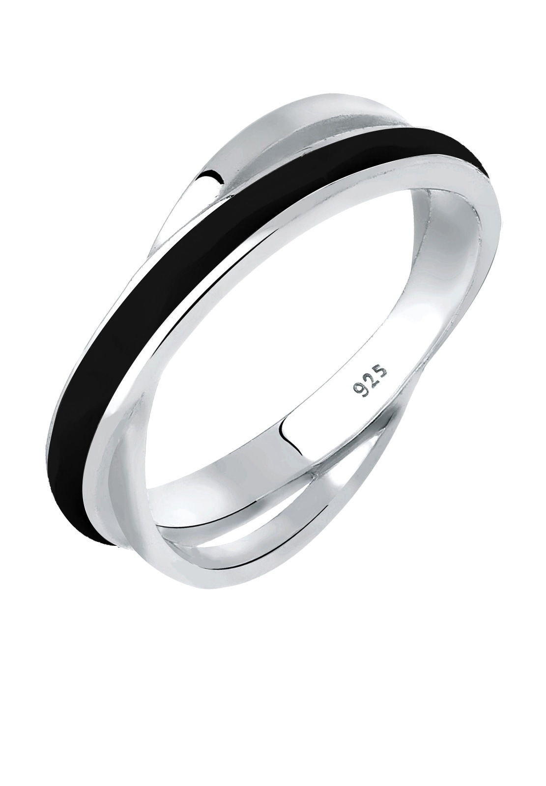 Elli Femmes Enroulement Moderne avec Émail blanc en Argent Sterling 925
