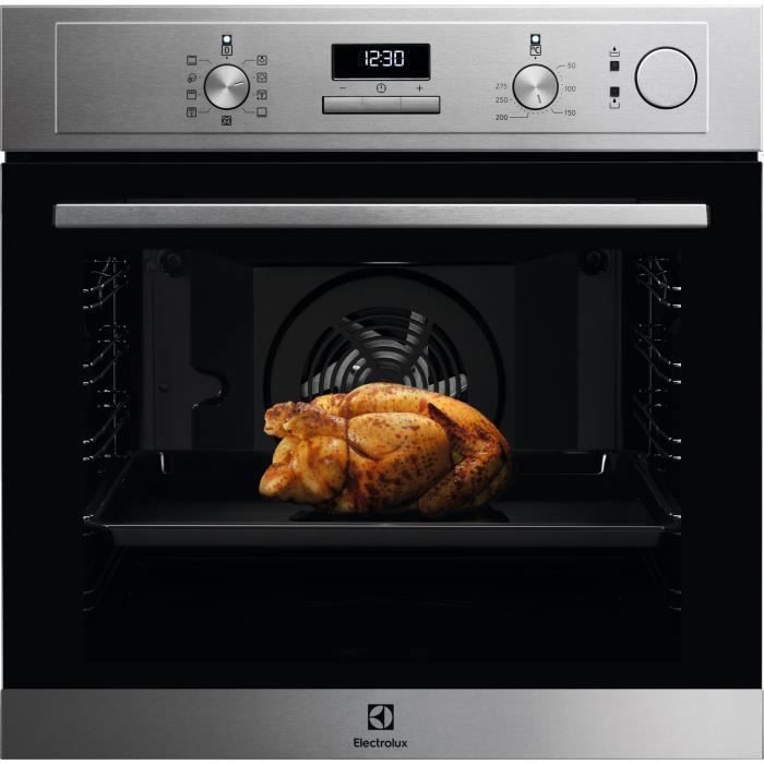 Horno combinado integrable ELECTROLUX con 25 % de vapor y cocción con ventilador - Clase energética A - EOC3S40X