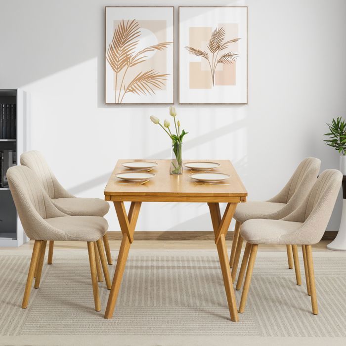 SET OF 4 DINING CHAIRS - HELLO - Scandinavian - BEIGE