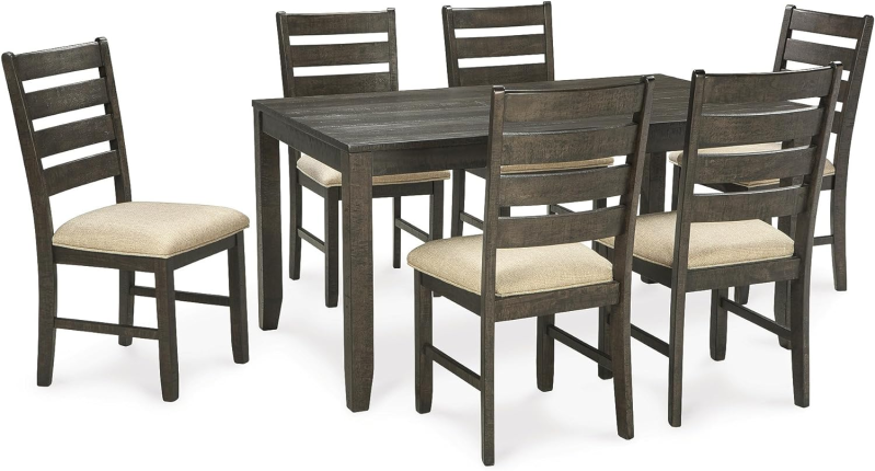 Esszimmer-Set (20 Zoll) mit Tisch und 6 gepolsterten Stühlen