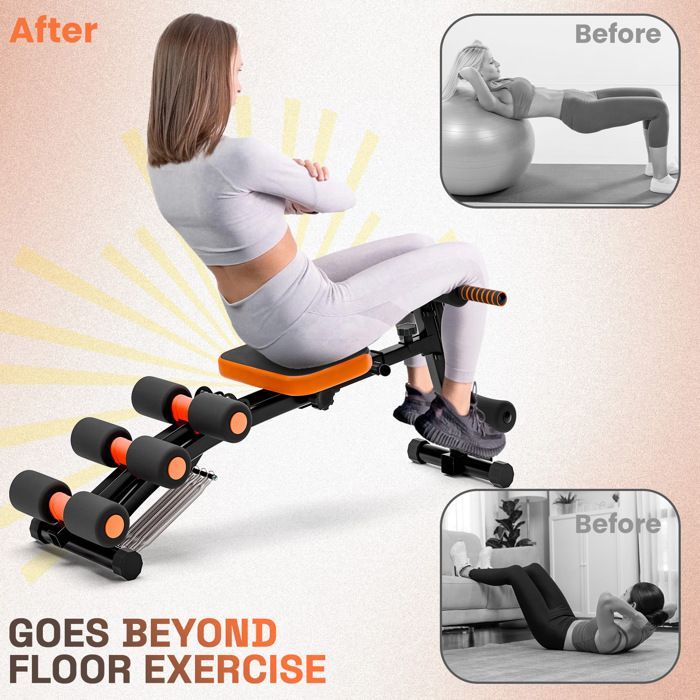 Banco de entrenamiento abdominal 5 en 1 - Ajustable y compacto - Ideal para entrenamiento de fuerza y fitness - BIPLUT
