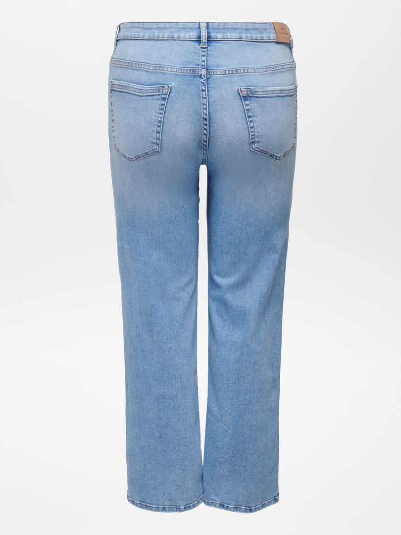 'Only' jeans met hoge taille en losse pasvorm - BLAUW