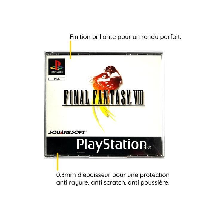 Lot de 5 Boîtiers Protection Crystal Box Transparent pour Jeux PS1 Playstation 1 Double CD - Anti-rayures, Lock-On, 0.3mm