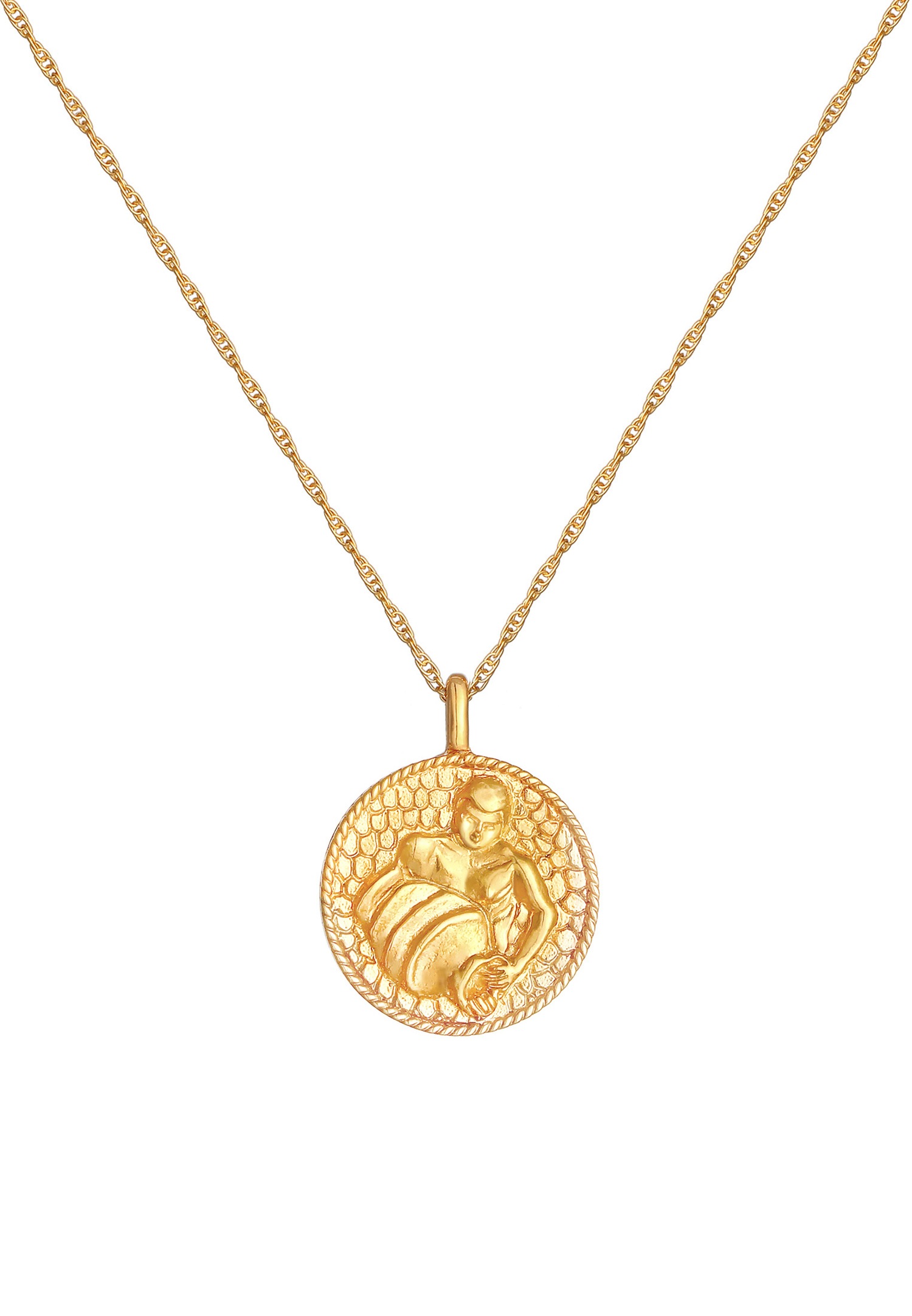 Elli Zodiaque féminin Verseau Pièce de monnaie antique Trend Astro en argent sterling 925