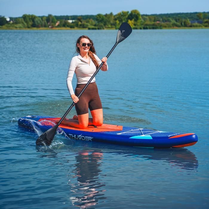 Tabla de paddle surf THUNDER® STRIPES de 320 cm | Hinchable | Antideslizante | Mochila | Accesorios completos | Kit de reparación