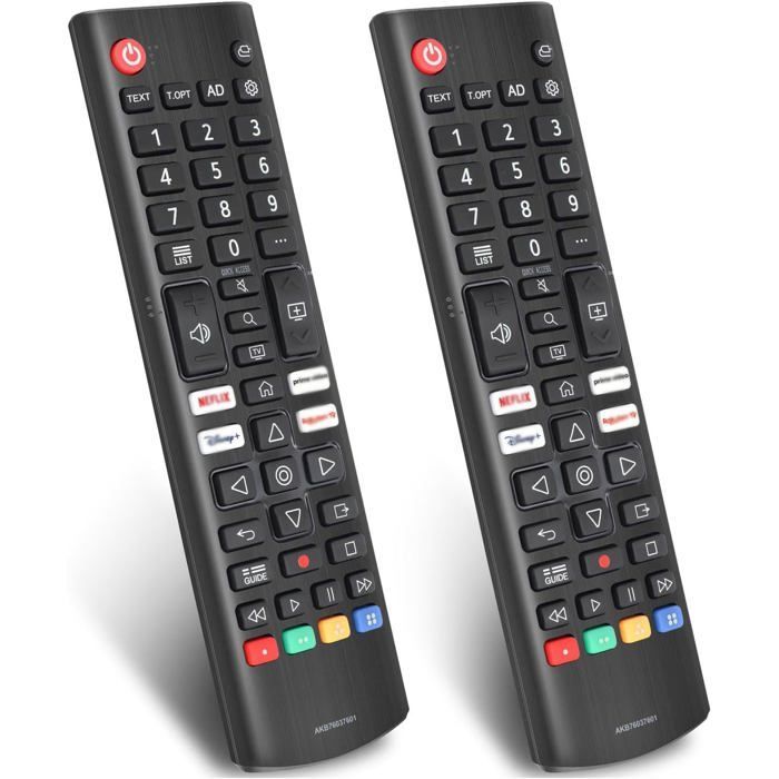 Lot de 2 télécommandes LG AKB76037601, compatibles LG Smart TV LED, OLED, LCD, WebOS, 4K, 8K UHD, HDR