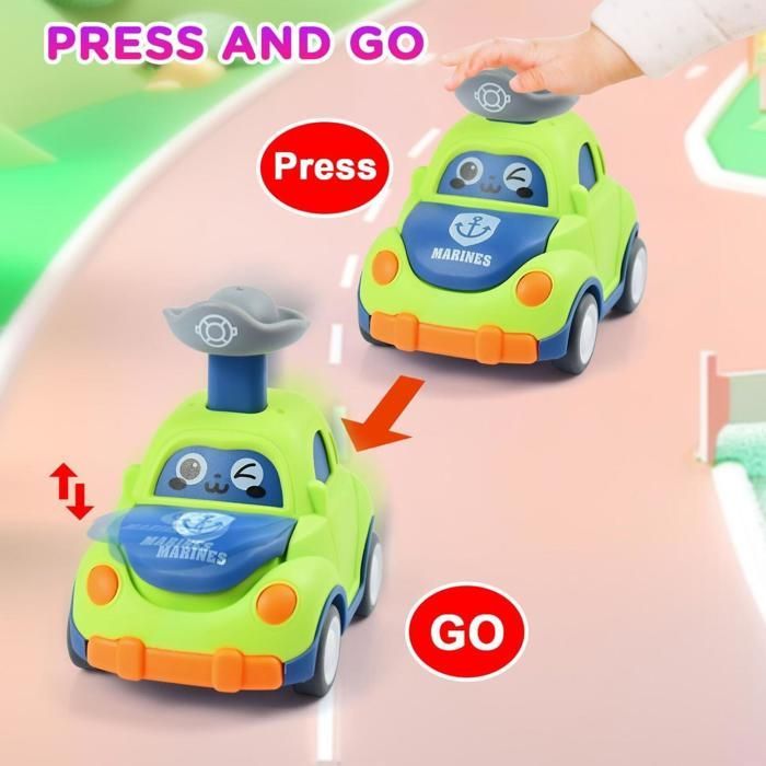 Conjunto de 8 coches de pedales para niños pequeños de 1 a 3 años, vehículos de juguete para bebés de 9 a 18 meses, regalo ideal para