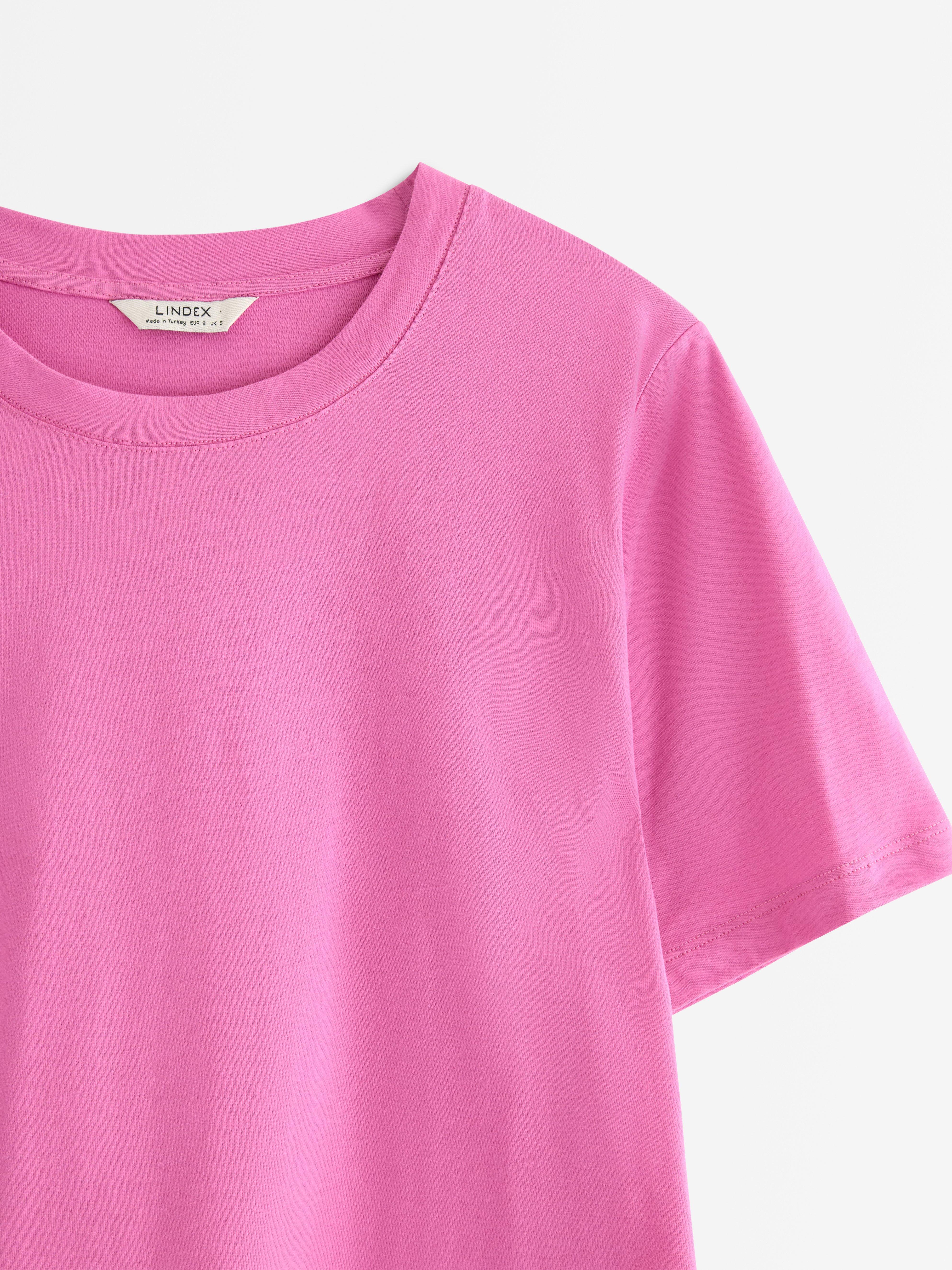Camiseta extralarga rosa