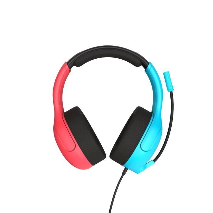Casque gaming filaire - TURTLE BEACH - TBS-8002-25 - Airlite Fit - Sous licence officielle de Nintendo Switch™ - Bleu fluo et rouge