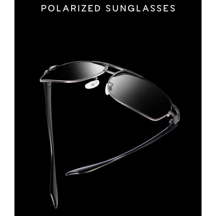 ORGANGONFAND Lunettes de soleil polariséescarrées pour Lunettes de conduite polarisées anti-UV pour hommes-marron