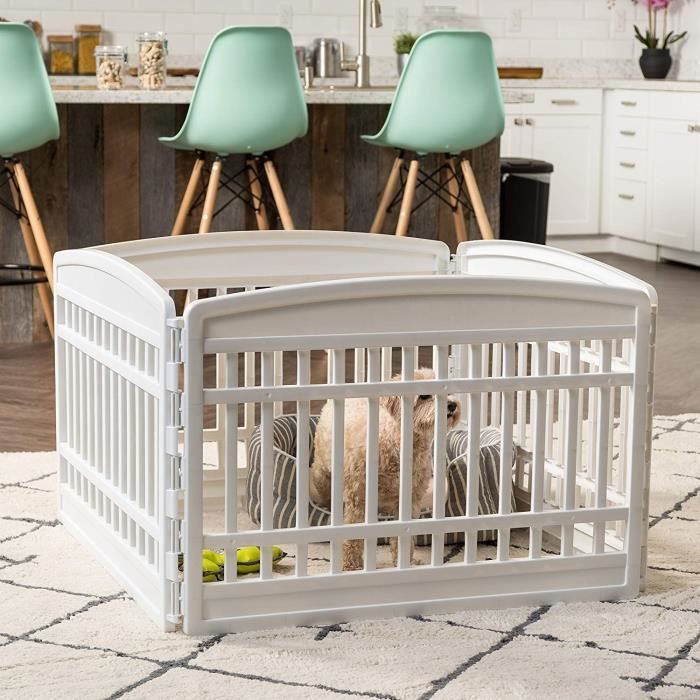 Iris Ohyama Puppy Speelbox / Hondenren, Modulair, Weerbestendig, voor Honden - Pet Circle - CI-604E, Wit