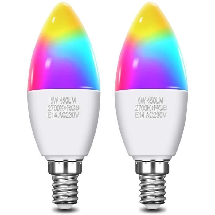 KINGSO Smart WiFi LED Bulb, Multicolor RGB E14 C37, 5W, 450LM
