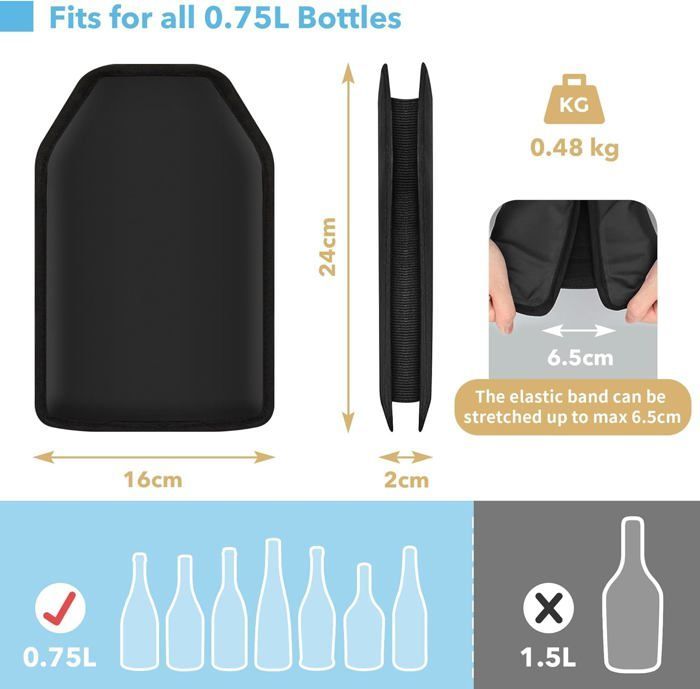 Refroidisseur Rapide pour Bouteille de Vin,Sac Rafraichisseur Isotherme,Idéal pour Conserver Frais et Température de