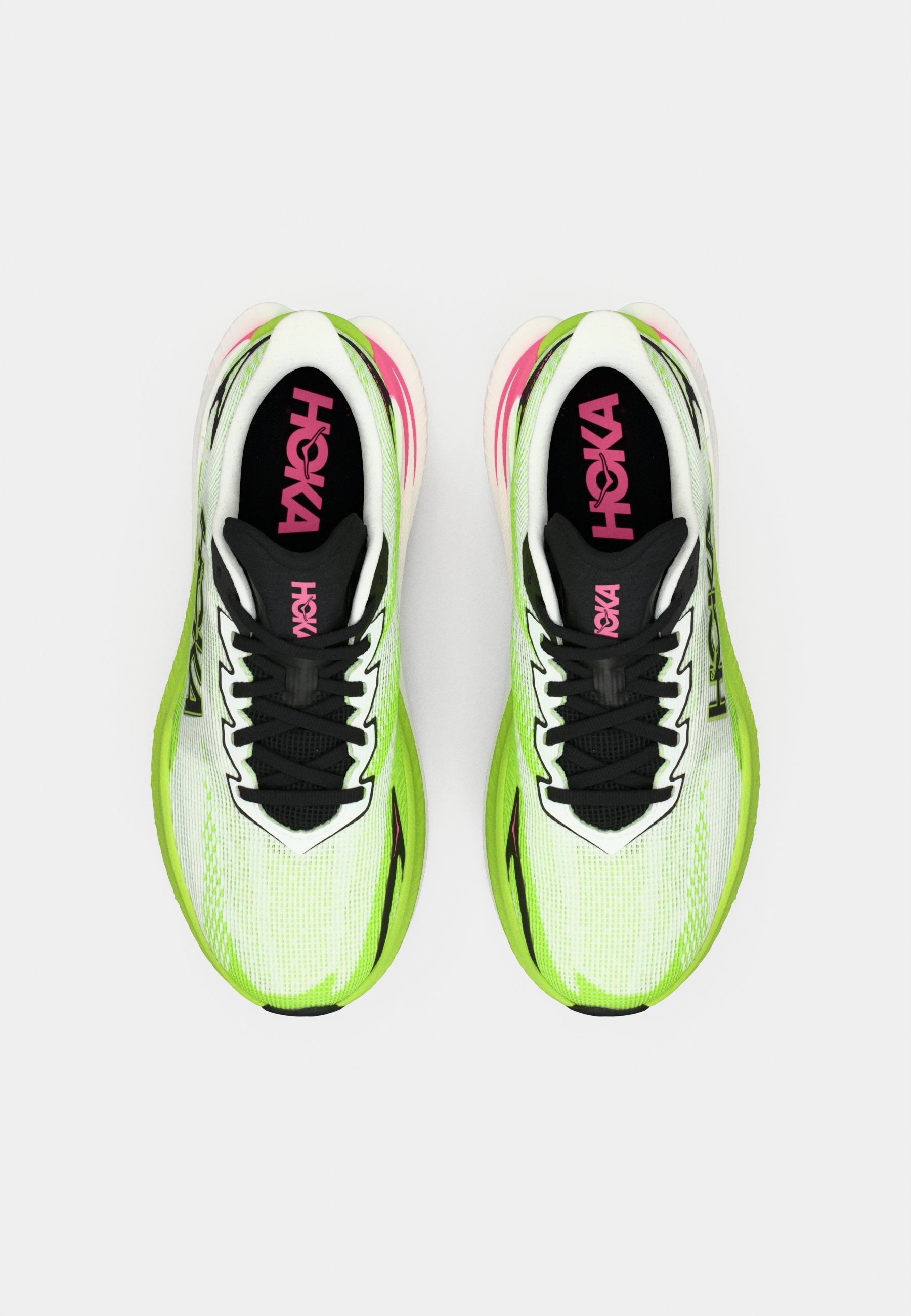 HOKA MACH X 3 - Scarpe da corsa su strada - bianco/verde lime