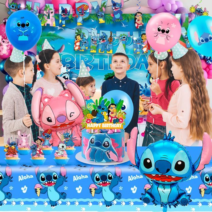 Verjaardagsfeestdecoratie - INBXXARTY - Stitch - Meerkleurig - Kinderthema - Hedendaags
