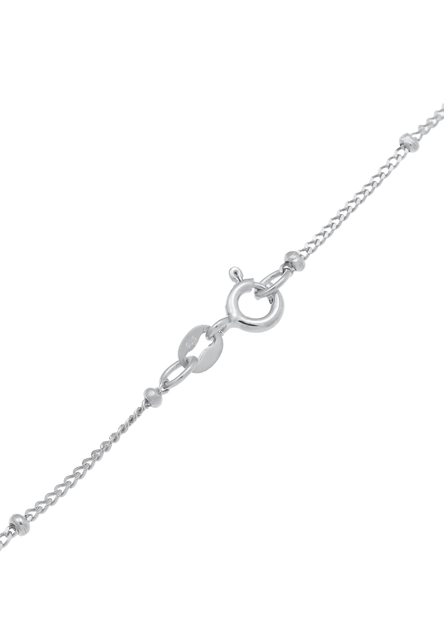 Elli Plaquettes Pendentif Chaîne à Boules Géo Look Trend Collier Femme - (925/1000) Argent