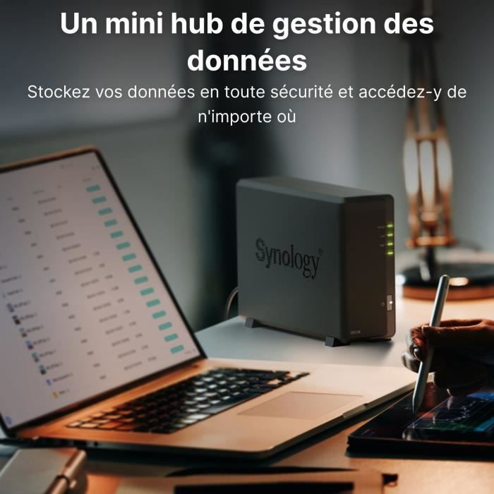 Servidor NAS - SYNOLOGY - DS124 - 1 baia - Gigabit Ethernet - 1 GB de RAM