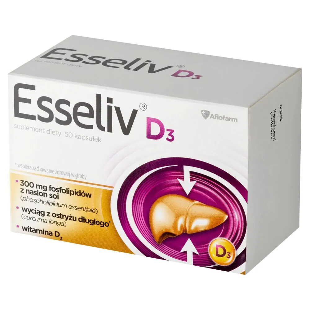 Esseliv D3, Suplement diety wspomagający pracę wątroby, Tabletki