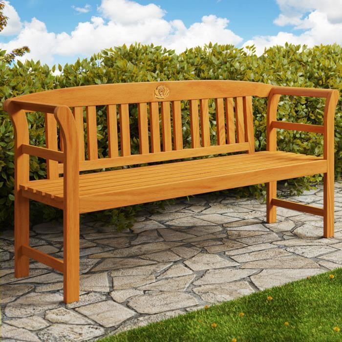Rose 3-seater garden bench in FSC-certified eucalyptus wood, 150 cm, outdoor wooden bench, durable bench