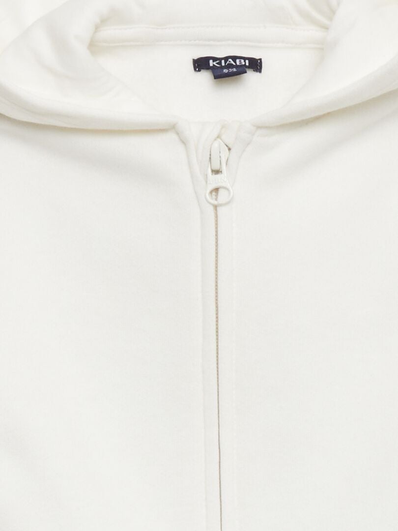Trui met ritssluiting van fleece - WIT