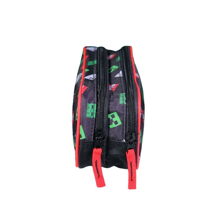 BAGTROTTER 2-Compartment Minecraft Pencil Case - Black