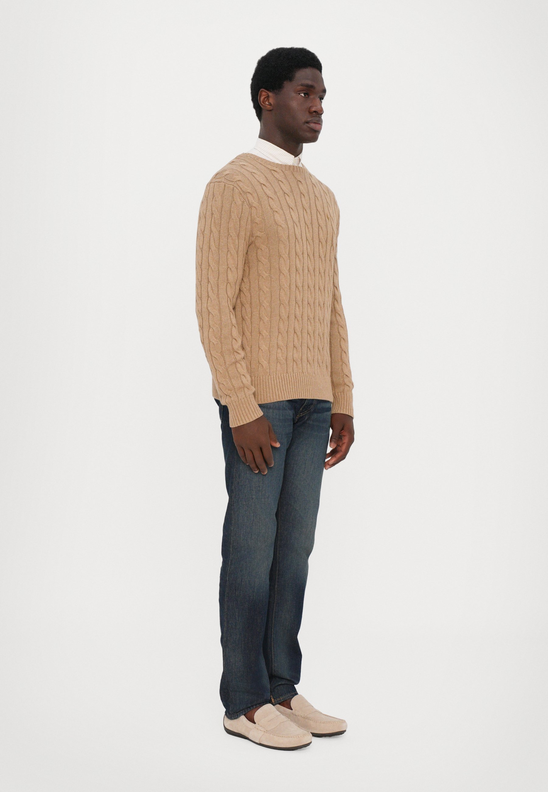 Polo Ralph Lauren kabelgebreide katoenen trui - Trui - buff camel