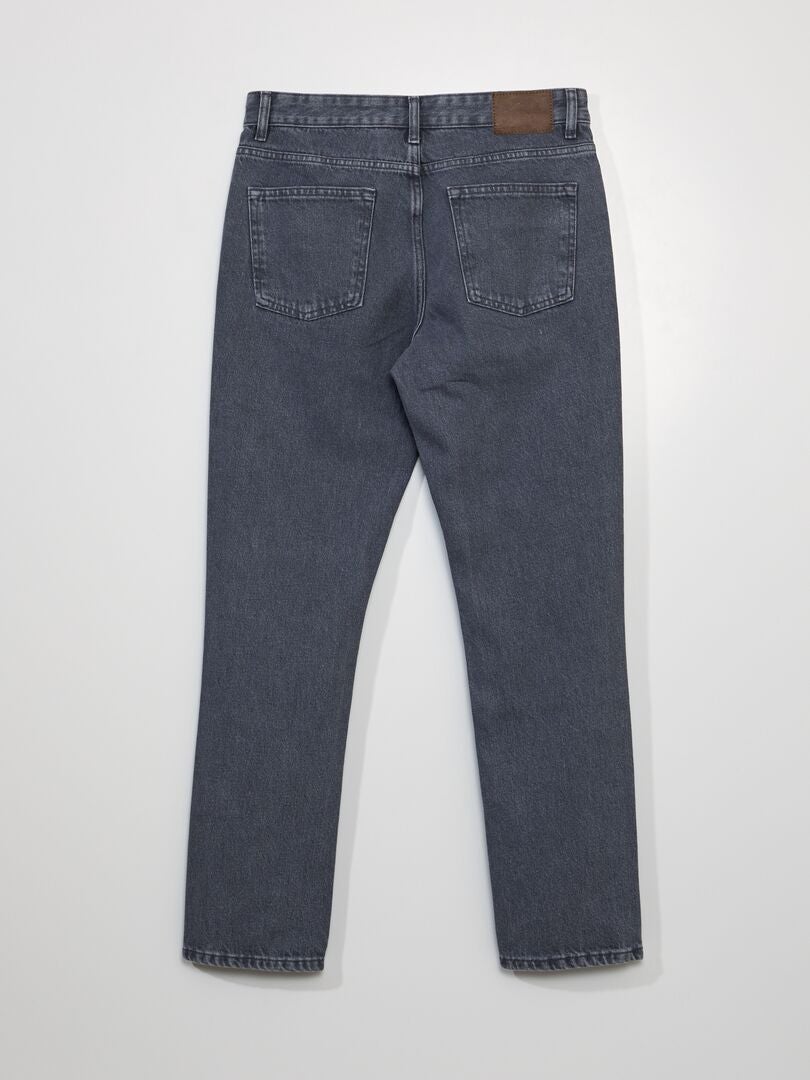 Calça jeans reta com 5 bolsos - L30 - CINZA