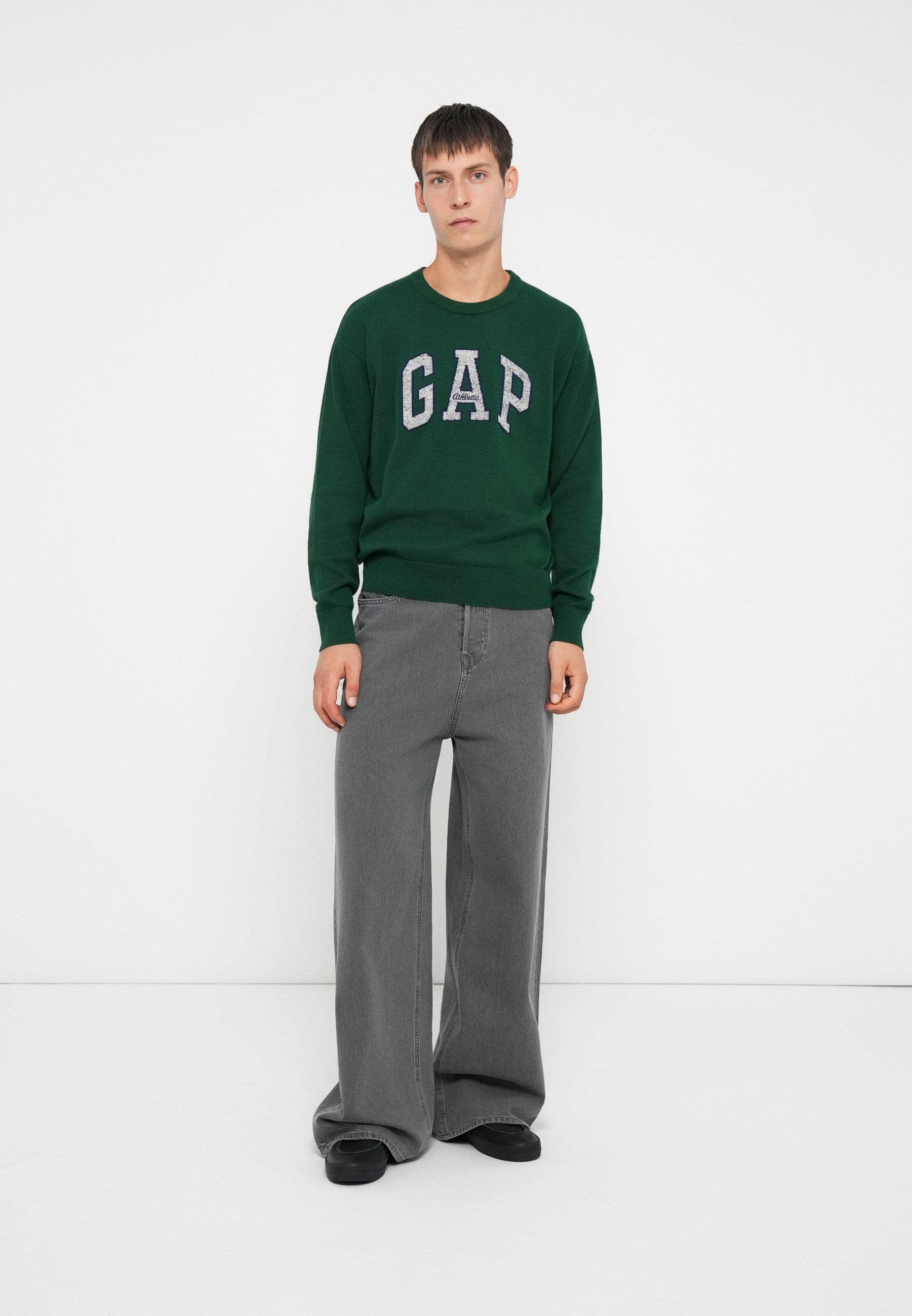 GAP ATHLETIC INTARSIA CREW - Pulover - zimzeleni glamur