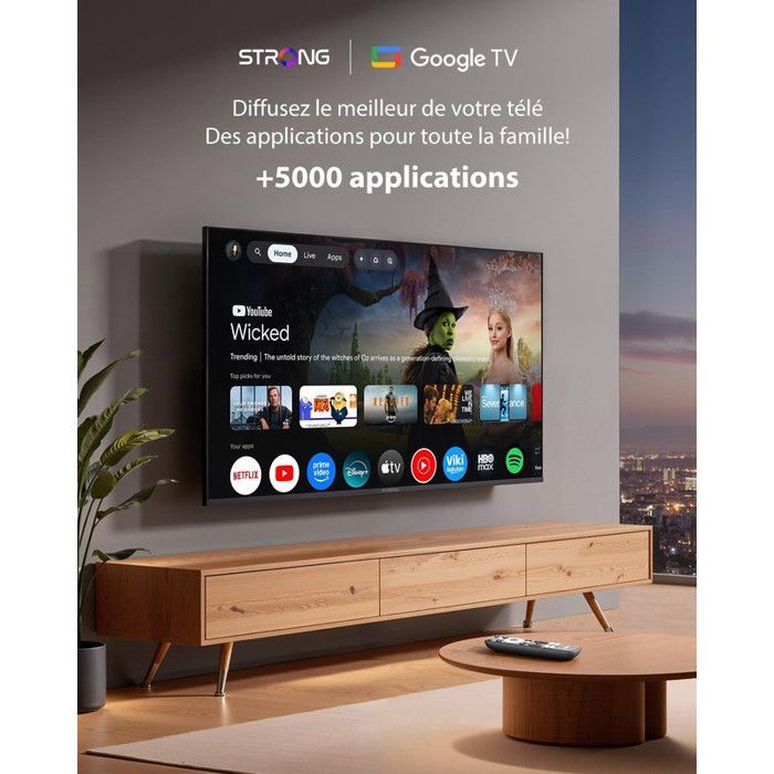 STRONG - SRT 41 - Streaming Box Google TV 4K - Chromecast - Wifi 5 - Bluetooth - Assistant Vocal Google - Dolby Atmos/Vision - HDR
