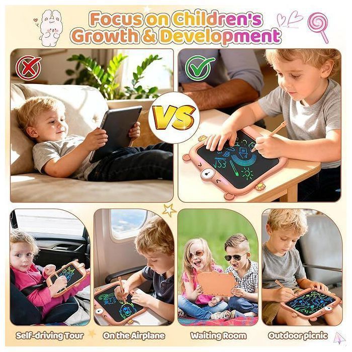 Tablette D'écriture LCD -Tablette De Dessin Colorée De 8,5 Pouces- Jouets Éducatifs-Réutilisable - Pour Enfants 3-11 Ans