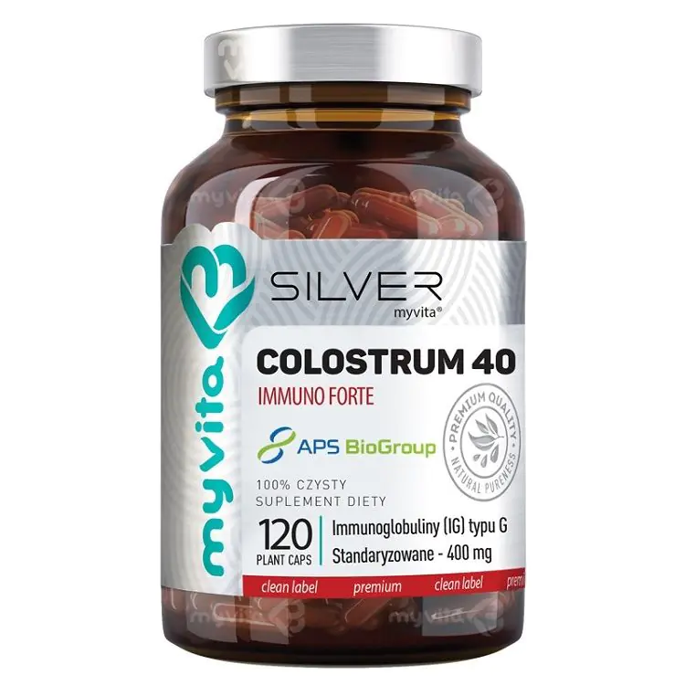 MyVita Colostrum 40 Immuno Forte Silver Pure 100%, 120 kaps.