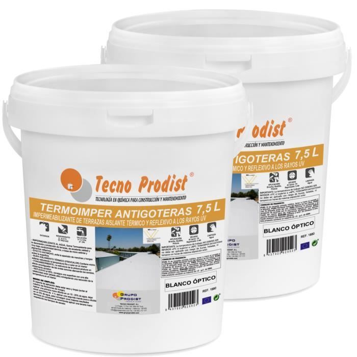 Tecno Prodist TERMOIMPER LEAKPROOF - Guarnizione elastica, isolamento termico resistente ai raggi UV 7,5 + 7,5 litri - Bianco