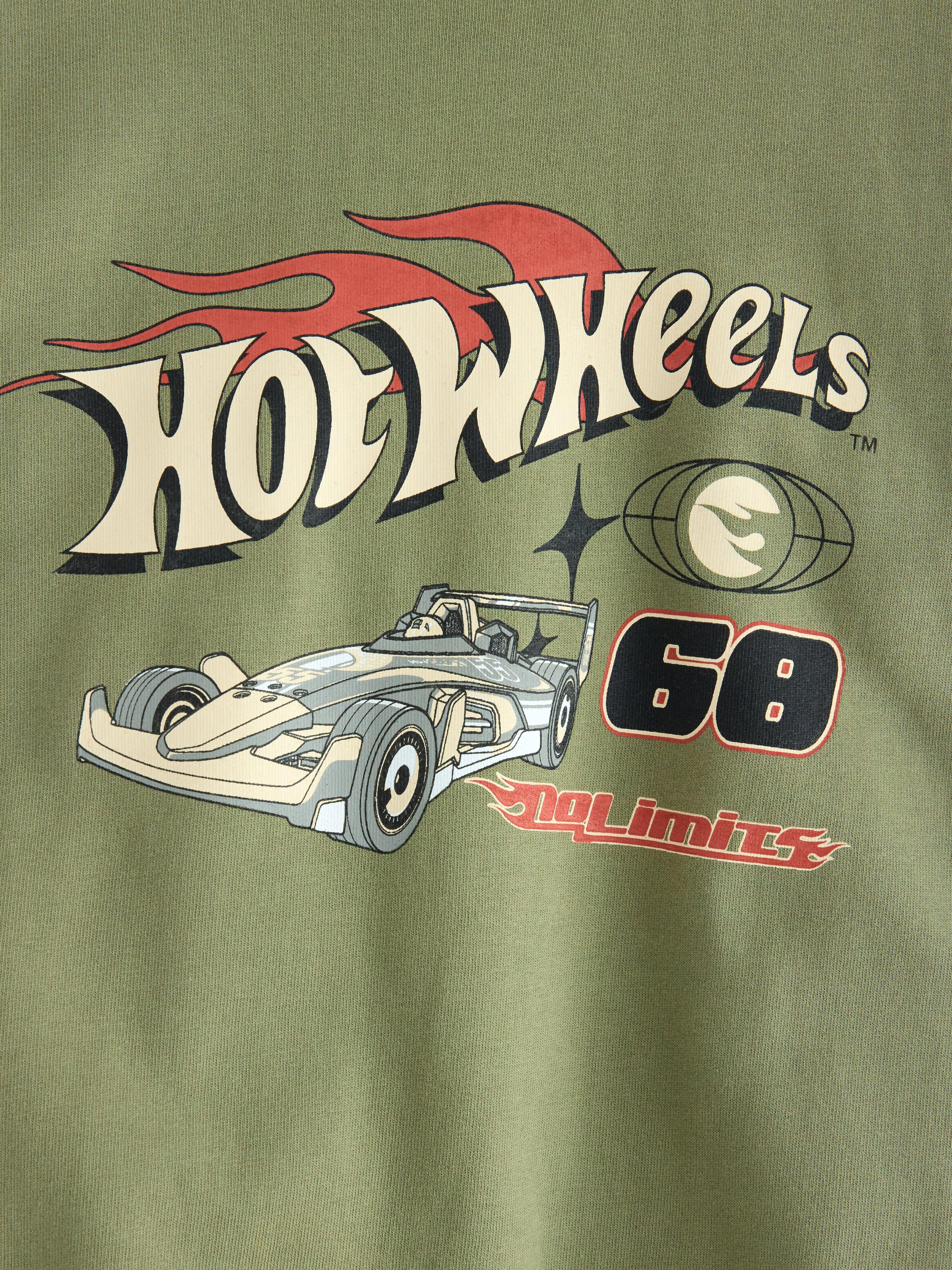 Hot Wheels sweatshirt med børstet inderside i lys støvet grøn